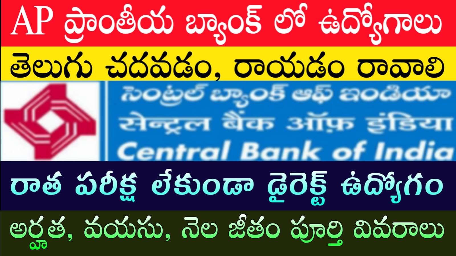 Latest Job Alert : తెలుగు చదవడం, రాయడం రావాలి.. సెంట్రల్ బ్యాంక్ లో నోటిఫికేషన్ | CBI Bank Business Correspondent Supervisors Notification 2025 | Latest CBI Bank In Telugu