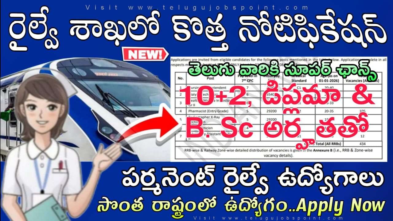 Railway Jobs : రైల్వే శాఖలో కొత్తగా పారామెడికల్ ఉద్యోగాలు నోటిఫికేషన్ వచ్చేసింది | RRB NTPC Paramedical Recruitment 2025 latest RRB Paramedical job notification apply online now