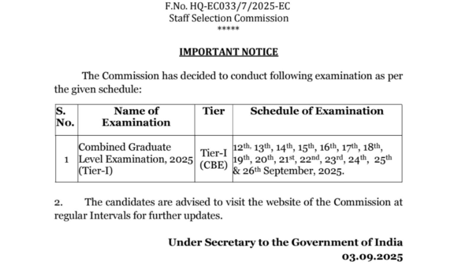 SSC CGL Notification 2025 : కొత్తగా పరీక్ష షెడ్యూల్ విడుదల చేశారు