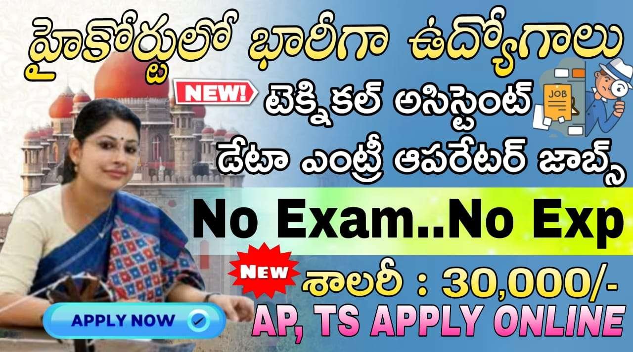 Exam లేకుండా High Court Vacancy 2025: హైకోర్టు లో డేటా ఎంట్రీ ఆపరేటర్ & టెక్నికల్ అసిస్టెంట్ కొత్త రిక్రూట్‌మెంట్, డైరెక్ట్ లింక్ ద్వారా దరఖాస్తు చేసుకోండి