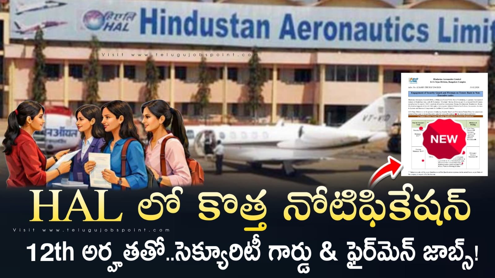 HAL Jobs : 12th అర్హతతో సెక్యూరిటీ గార్డు & ఫైర్‌మెన్ ఉద్యోగ నోటిఫికేషన్ వచ్చేసింది | HAL Recruitment 2026 Apply Now